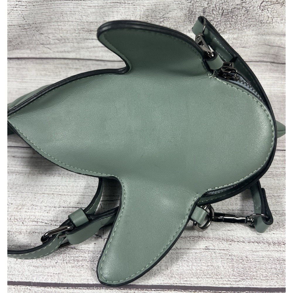 Shark Crossbody Purse Green Novelty Bag Adjustable Strap - Picture 4 of 6